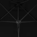 fekete kültéri napernyő acélrúddal 250 x 250 x 230 cm