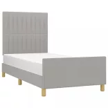 világosszürke szövet ágykeret matrac nélkül 80x200 cm