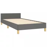sötétszürke szövet ágykeret matrac nélkül 90x200 cm
