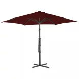bordóvörös kültéri napernyő acélrúddal 300 x 230 cm