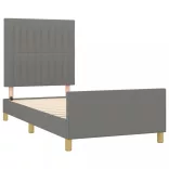 sötétszürke szövet ágykeret matrac nélkül 100x200 cm