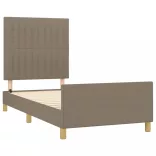 tópszínű szövet ágykeret matrac nélkül 100x200 cm