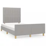 világosszürke szövet ágykeret matrac nélkül 120x200 cm