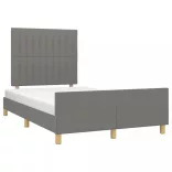 sötétszürke szövet ágykeret matrac nélkül 120x200 cm