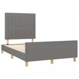 sötétszürke szövet ágykeret matrac nélkül 120x200 cm