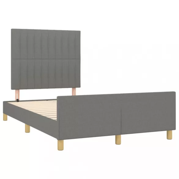 sötétszürke szövet ágykeret matrac nélkül 120x200 cm