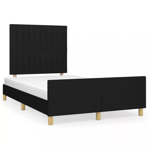 fekete szövet ágykeret matrac nélkül 120x200 cm