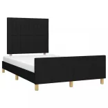 fekete szövet ágykeret matrac nélkül 120x200 cm