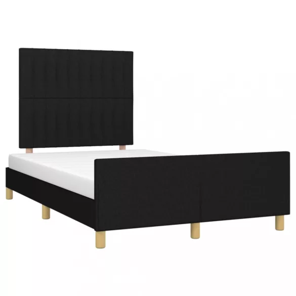fekete szövet ágykeret matrac nélkül 120x200 cm