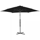 fekete kültéri napernyő acélrúddal 300 x 230 cm