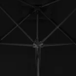 fekete kültéri napernyő acélrúddal 300 x 230 cm