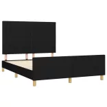 fekete szövet ágykeret matrac nélkül 140 x 190 cm