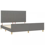 sötétszürke szövet ágykeret matrac nélkül 160 x 200 cm