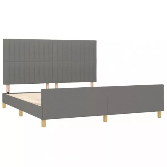 sötétszürke szövet ágykeret matrac nélkül 160 x 200 cm