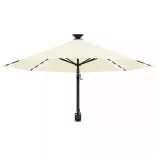 homokszínű fali napernyő LED-ekkel és fémrúddal 300 cm