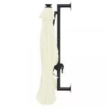 homokszínű fali napernyő LED-ekkel és fémrúddal 300 cm