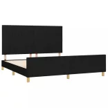 fekete szövet ágykeret matrac nélkül 180 x 200 cm