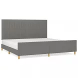 sötétszürke szövet ágykeret matrac nélkül 200 x 200 cm