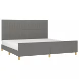 sötétszürke szövet ágykeret matrac nélkül 200 x 200 cm