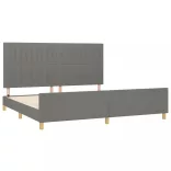 sötétszürke szövet ágykeret matrac nélkül 200 x 200 cm