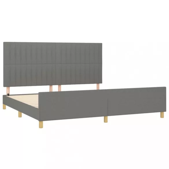 sötétszürke szövet ágykeret matrac nélkül 200 x 200 cm