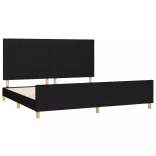 fekete szövet ágykeret matrac nélkül 200 x 200 cm