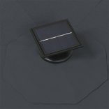 antracitszürke fali napernyő LED-ekkel és fémrúddal 300 cm