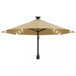 tópszínű fali napernyő LED-ekkel és fémrúddal 300 cm