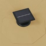 tópszínű fali napernyő LED-ekkel és fémrúddal 300 cm