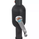 homokszínű kültéri napernyő LED-fényekkel és fémrúddal 400 cm