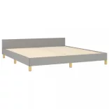 világosszürke szövet ágykeret matrac nélkül 180 x 200 cm