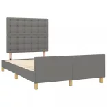 sötétszürke szövet ágykeret matrac nélkül 120x200 cm