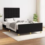 fekete szövet ágykeret matrac nélkül 120x200 cm
