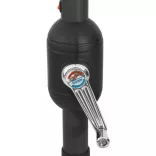 fekete kültéri napernyő LED-fényekkel és fémrúddal 400 cm