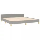 világosszürke szövet ágykeret fejtámlával 180 x 200 cm