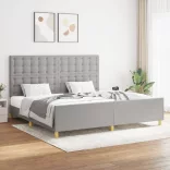 világosszürke szövet ágykeret matrac nélkül 200 x 200 cm