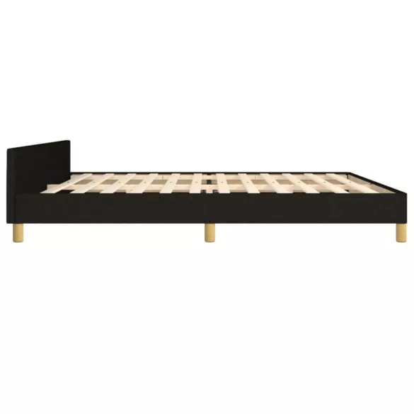 fekete szövet ágykeret matrac nélkül 200 x 200 cm