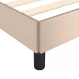 cappuccino színű műbőr ágykeret fejtámlával 90 x 200 cm