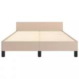 cappuccino színű műbőr ágykeret fejtámlával 120x200 cm