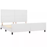 fehér műbőr ágykeret fejtámlával 180x200 cm