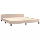 cappuccino színű műbőr ágykeret fejtámlával 180x200 cm