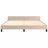 cappuccino színű műbőr ágykeret fejtámlával 180x200 cm