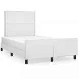 fehér műbőr ágykeret fejtámlával 120 x 200 cm