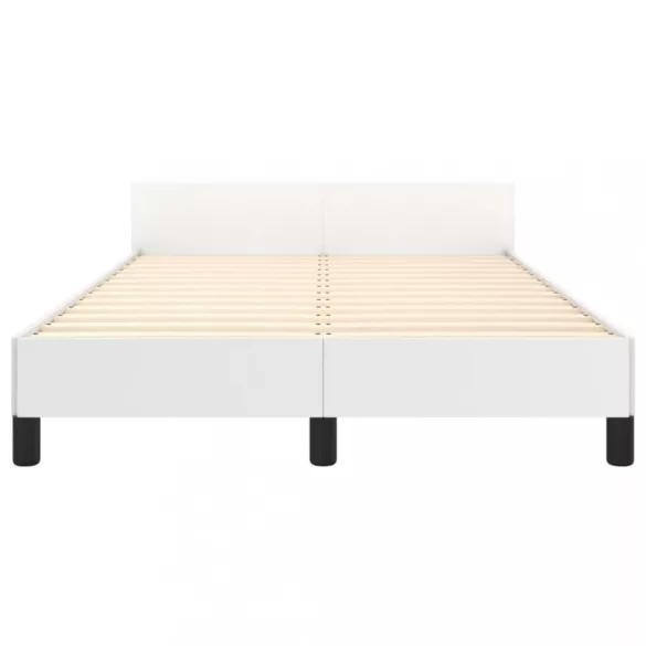 fehér műbőr ágykeret fejtámlával 120 x 200 cm
