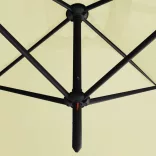 homokszínű dupla napernyő acélrúddal 600 x 300 cm