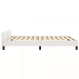 fehér műbőr ágykeret fejtámlával 140x190 cm