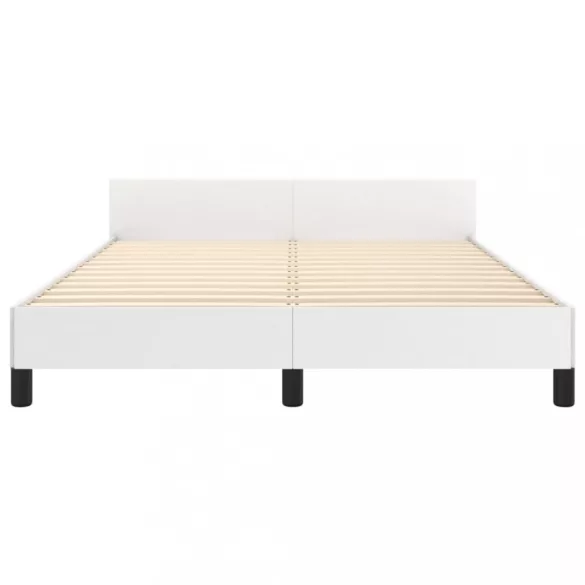 fehér műbőr ágykeret fejtámlával 140x200 cm