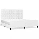 fehér műbőr ágykeret fejtámlával 160x200 cm