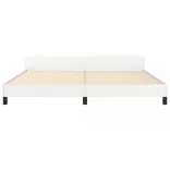 fehér műbőr ágykeret fejtámlával 200x200 cm