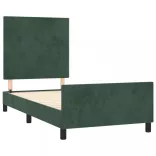 sötétzöld bársony ágykeret matrac nélkül 80 x 200 cm